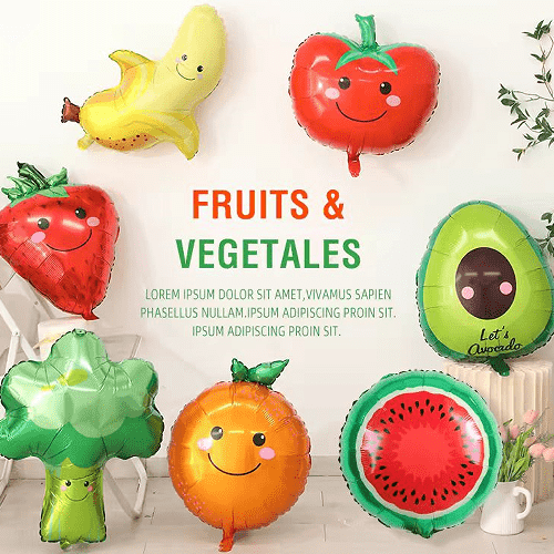 Балони со фолија од овошје и зеленчук