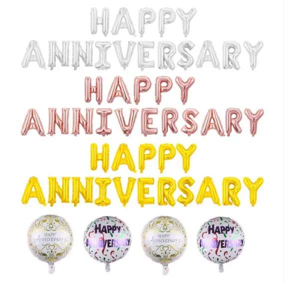 Среќна годишнина декорација на балон со фолија
