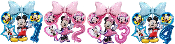 Mickey Minnie foil Number balloon kits