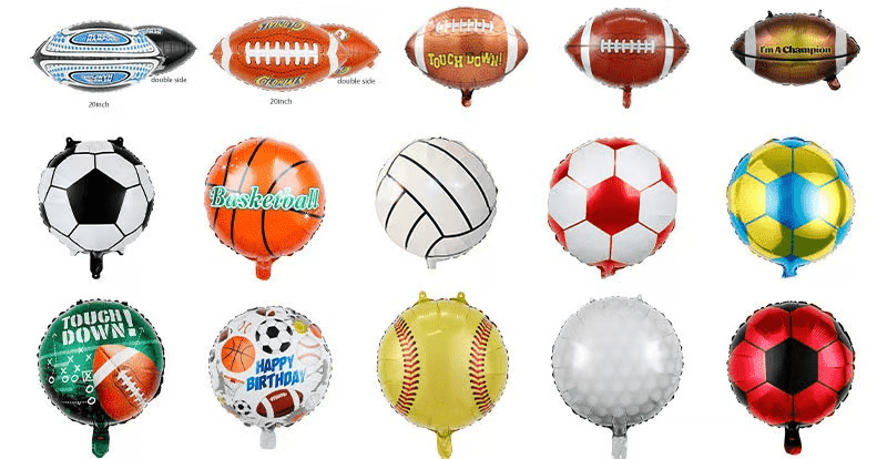 Sports themed foil balloon